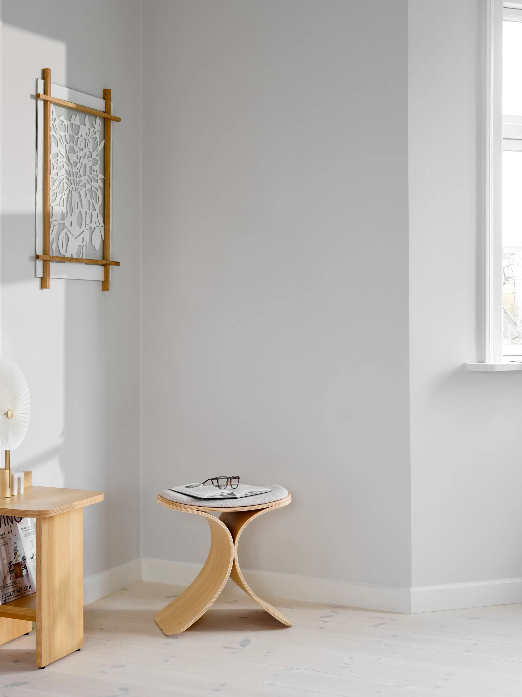 Luno banco 48x28x72 cm, Carvalho-bege têxtil Gejst