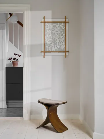 Luno banco 48x28x72 cm - Carvalho escuro–tecido bege escuro - Gejst