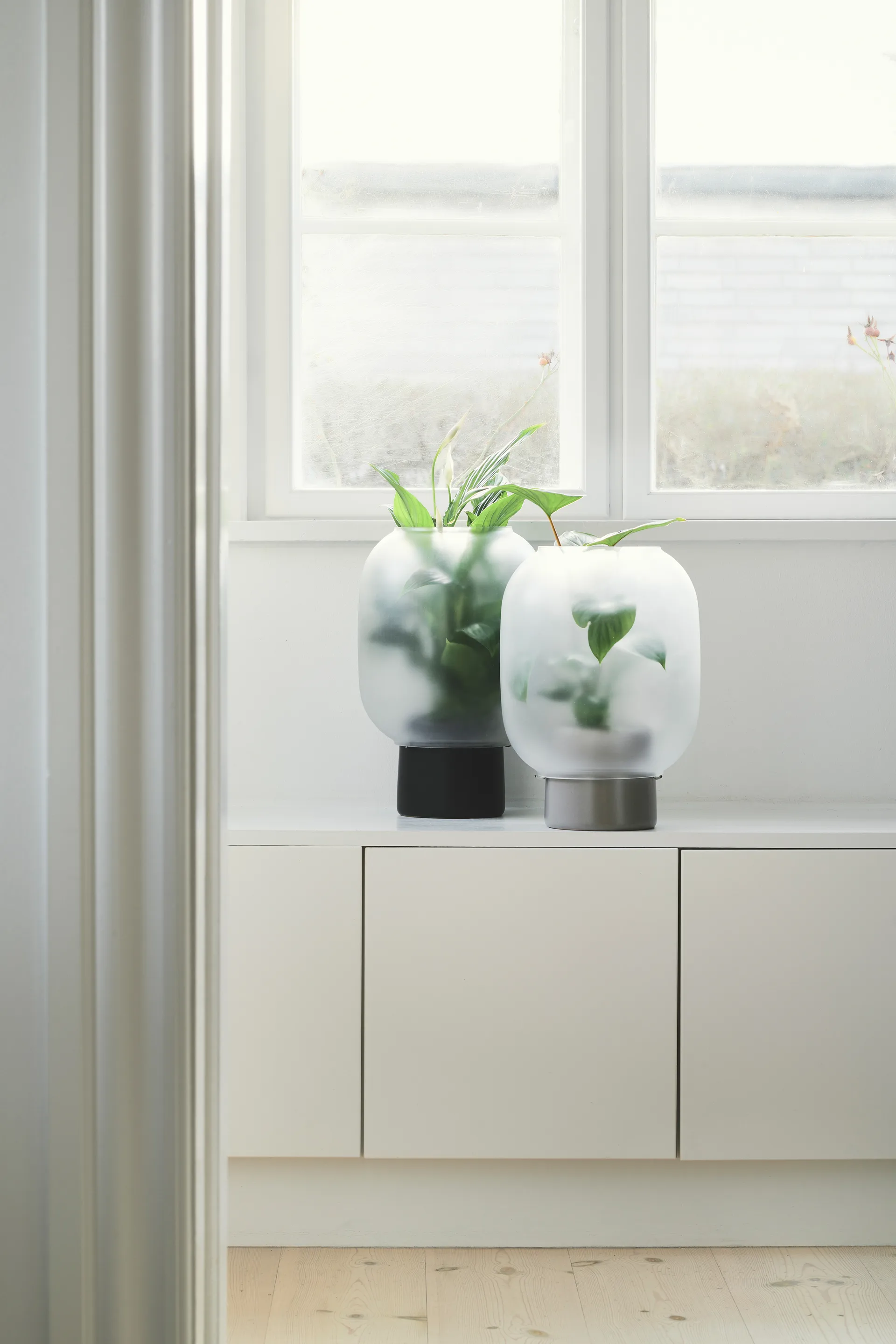 Nebl pote de flores com vidro fosco Ø26 cm, Preto Gejst