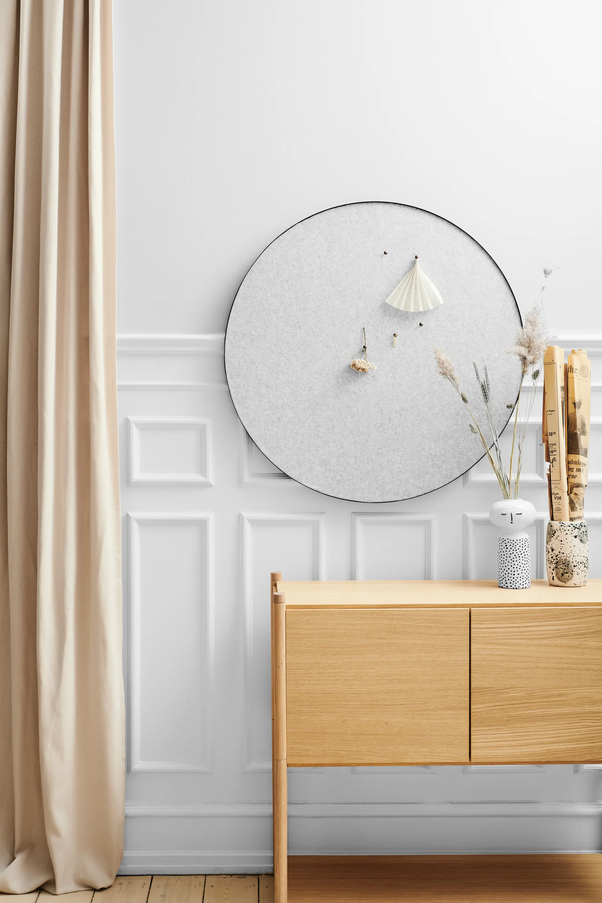 Retell quadro de avisos Ø80 cm, Cinzento claro  Gejst