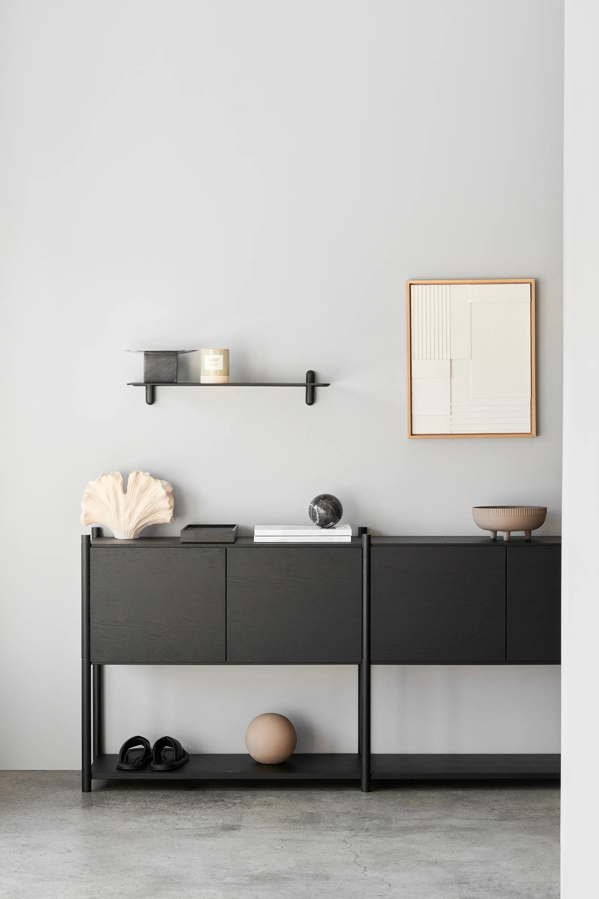 Sceene estante H, Preto manchado carvalho-preto Gejst