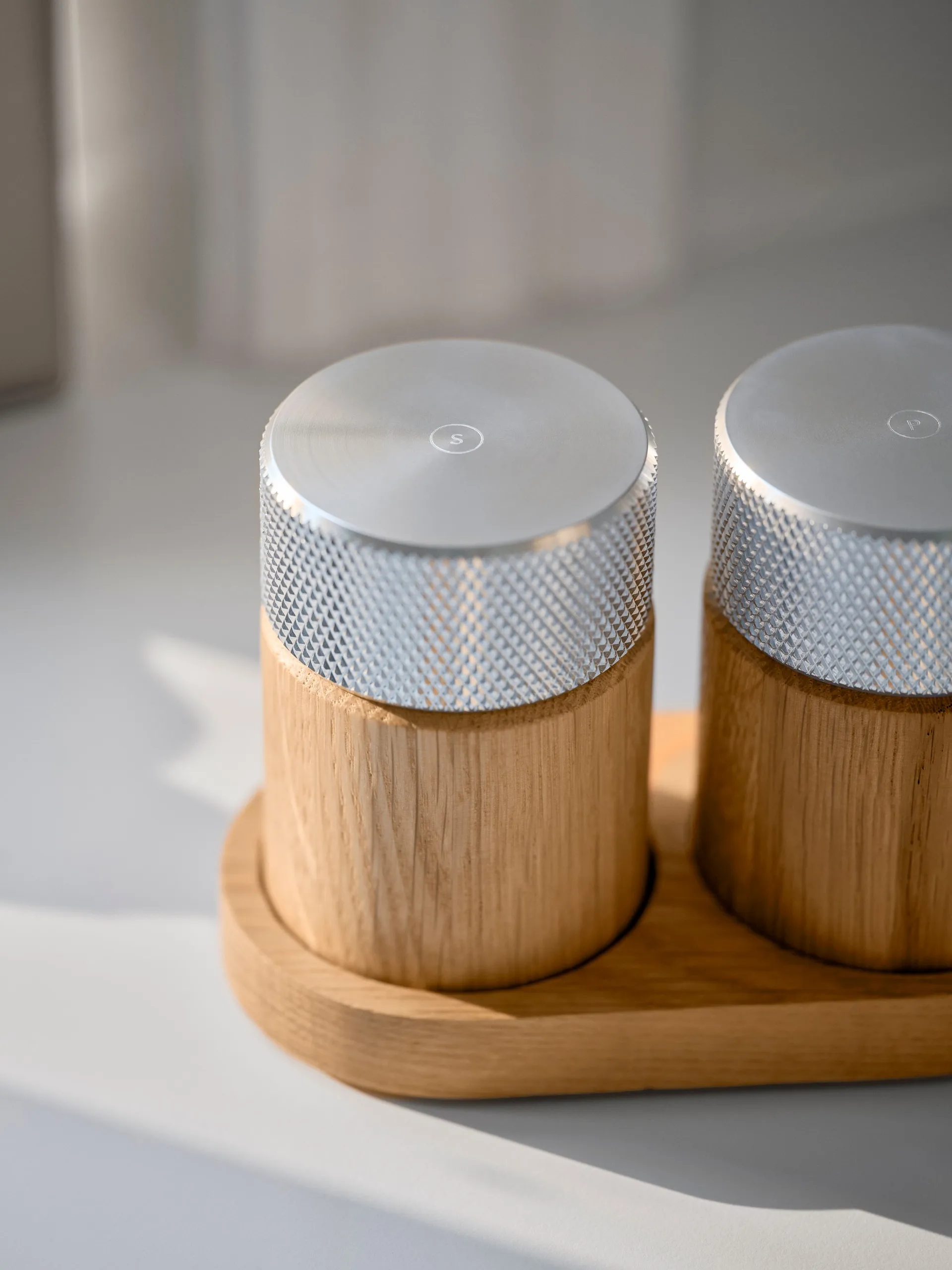 Sina moinho de sal e pimenta 6 cm, Carvalho-aço Gejst