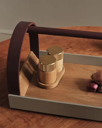 Sina moinho de sal e pimenta 6 cm - Carvalho-latão - Gejst