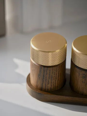 Sina moinho de sal e pimenta 6 cm - Freixo escuro-latão - Gejst