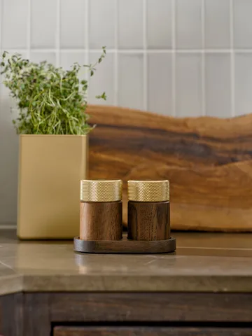 Sina moinho de sal e pimenta 6 cm - Freixo escuro-latão - Gejst