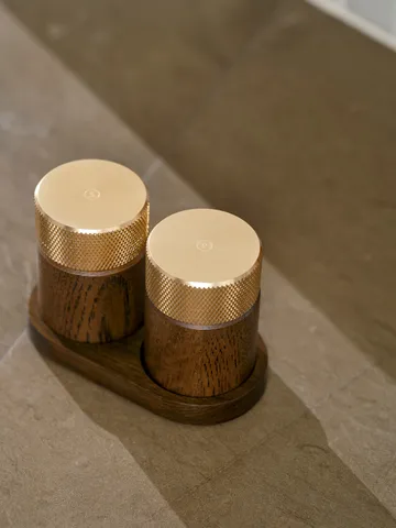 Sina moinho de sal e pimenta 6 cm - Freixo escuro-latão - Gejst