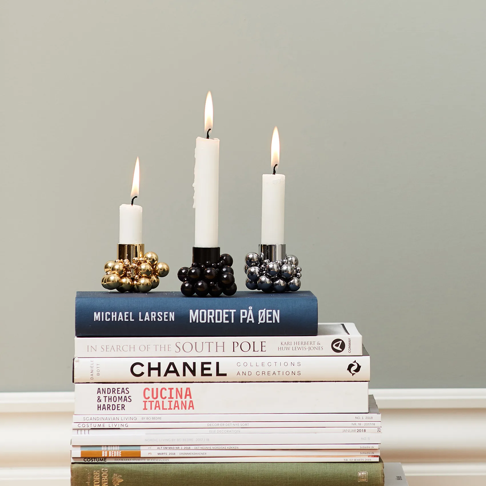 Suporte de velas Molekyl 1, Cromado Gejst