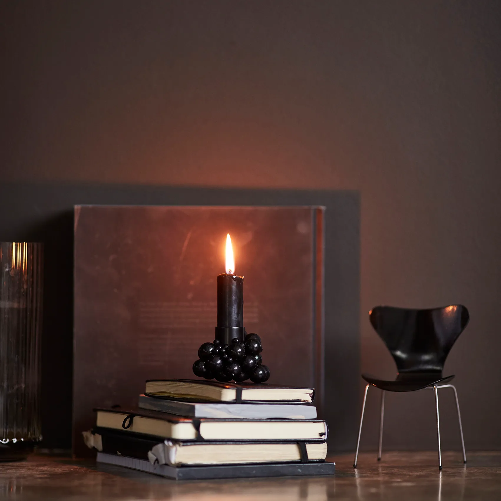 Suporte de velas Molekyl 1, preto Gejst