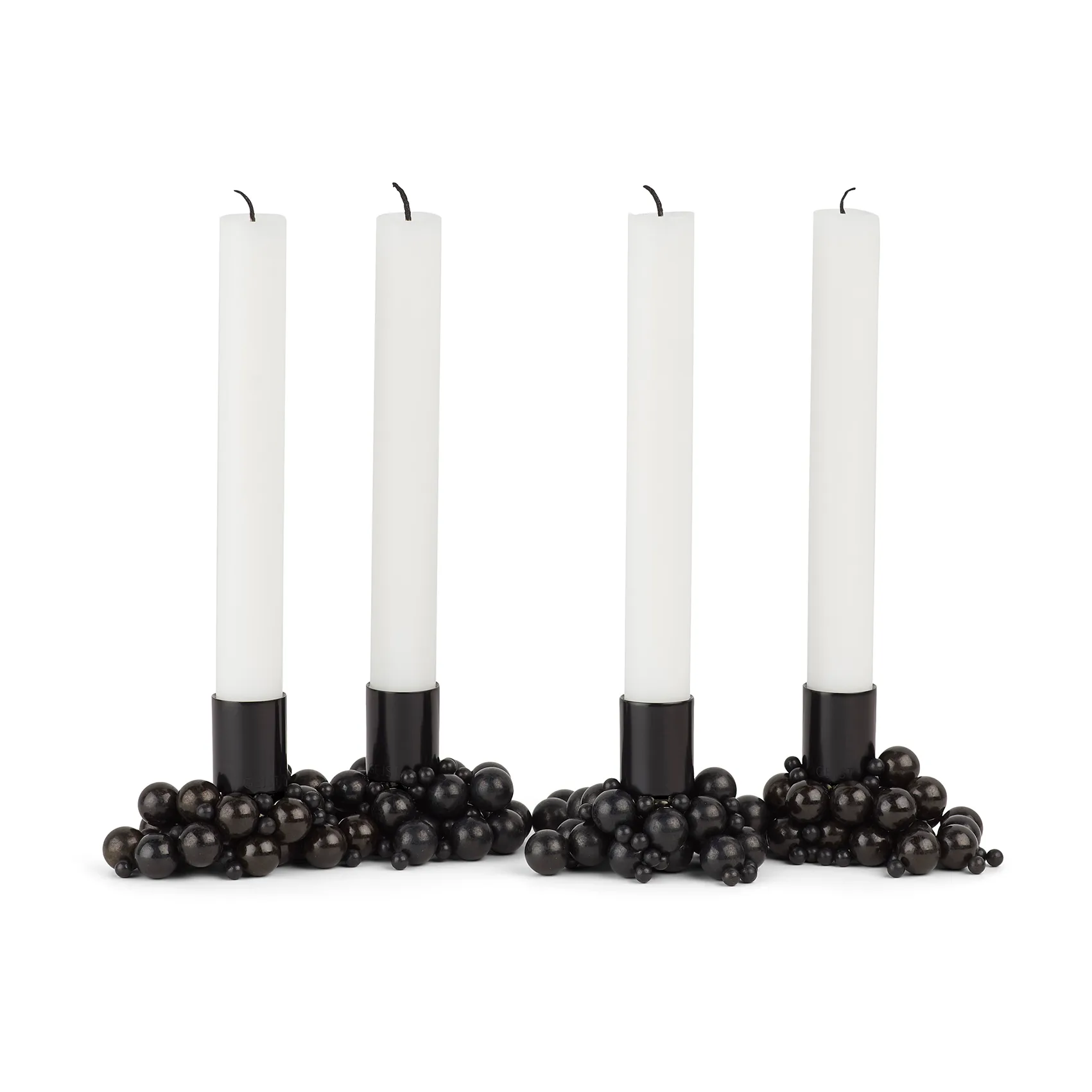 Suporte de velas Molekyl 4, preto Gejst