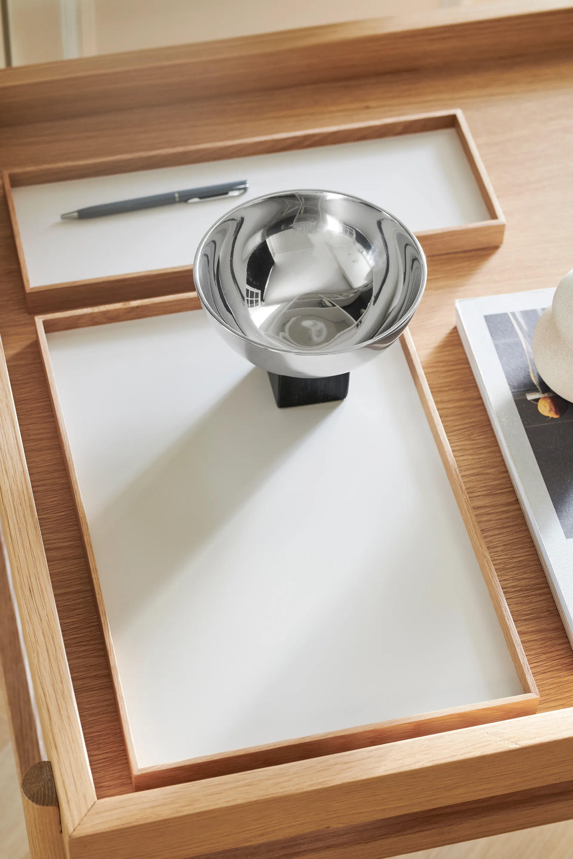 Tabuleiro Frame pequeno 11x32,4 cm, Carvalho-bege  Gejst