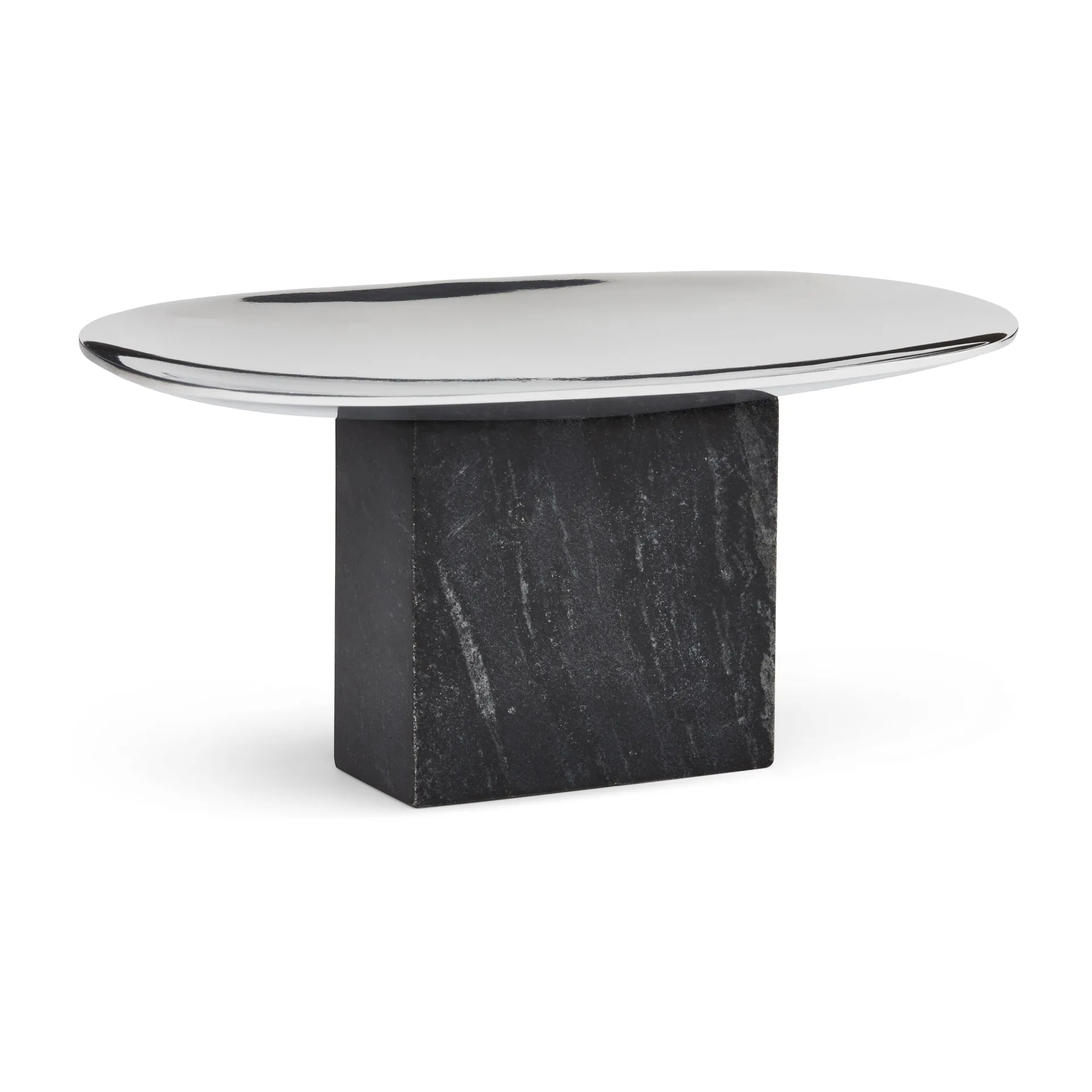 Tabuleiro taça Sapoto 15x25 cm, Prateado Gejst