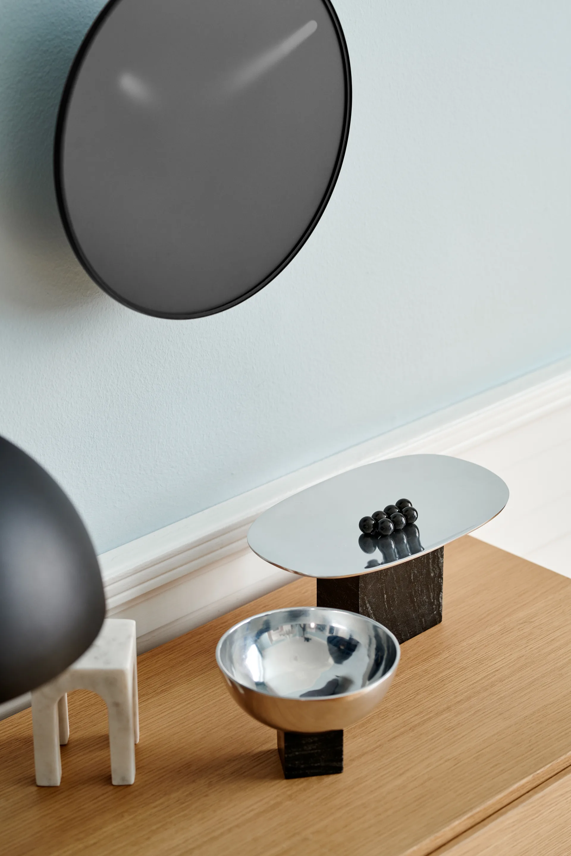 Tabuleiro taça Sapoto 15x25 cm, Prateado Gejst