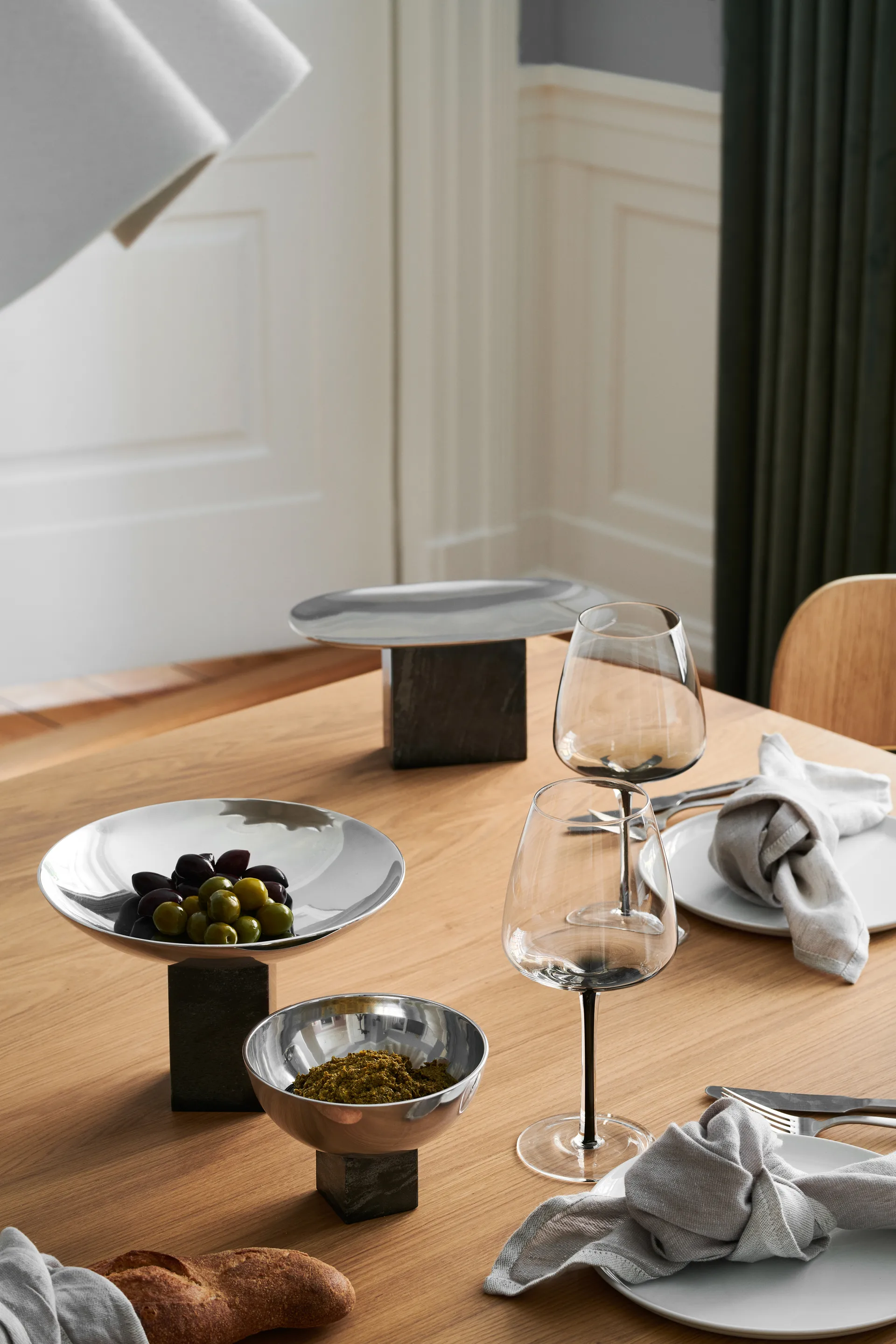 Tabuleiro taça Sapoto 15x25 cm, Prateado Gejst