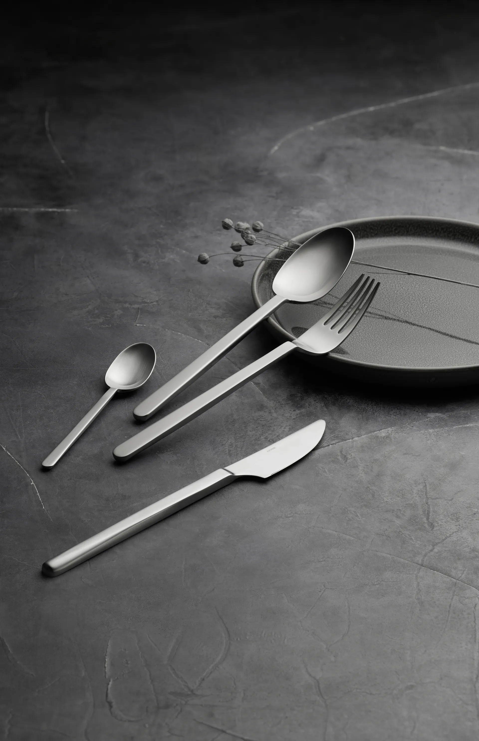 Colher de chá Norm, Aço inoxidável polido mate Gense