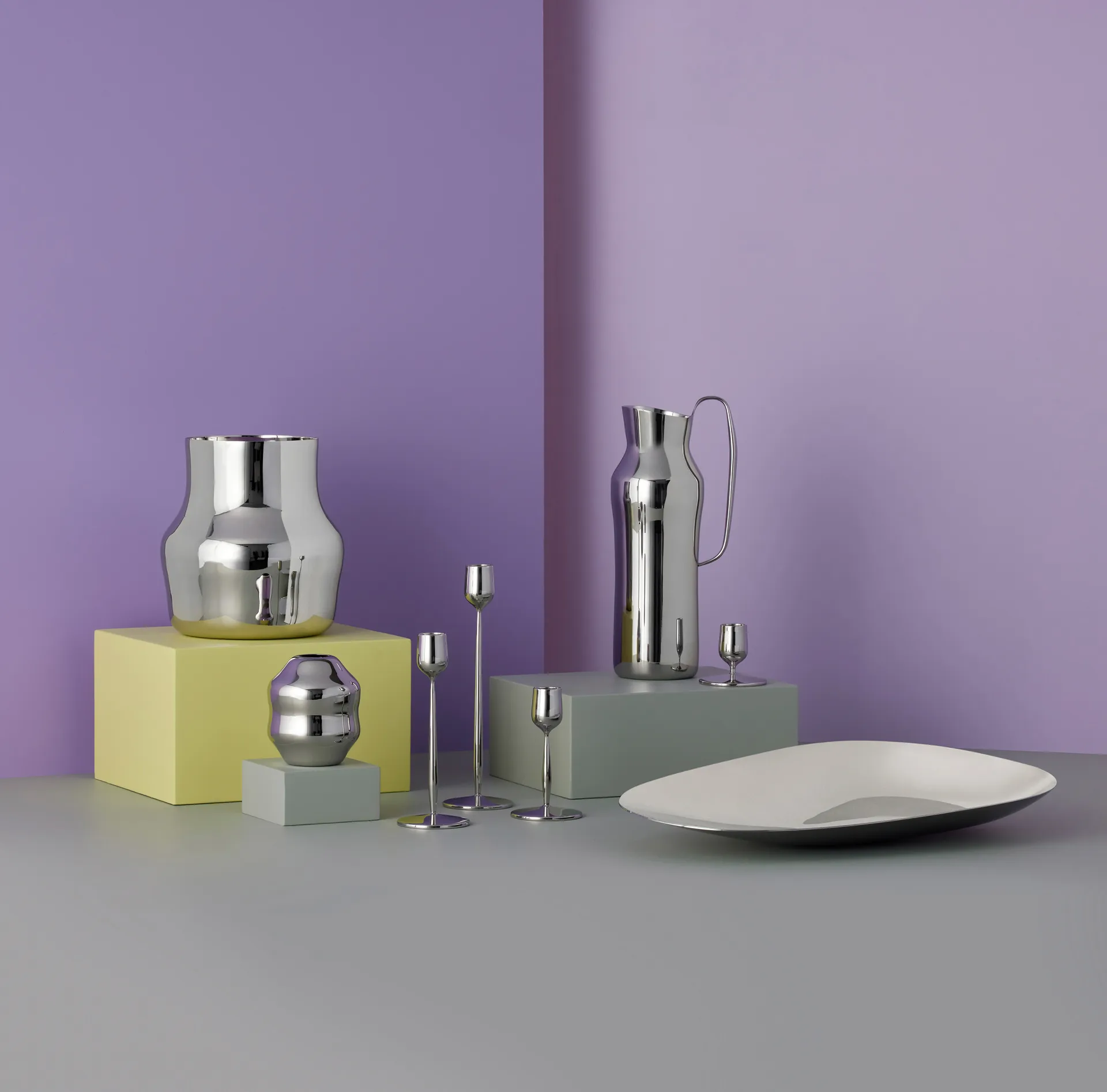 Dorotea vaso 18x19,5 cm, Aço polido Gense