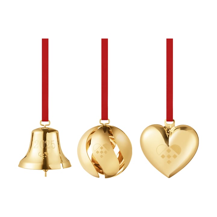 2025 års conjunto de presente 3 peças - Latão folheado a ouro - Georg Jensen