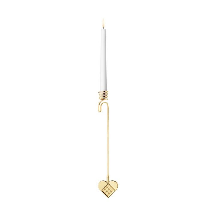 2025 års suporte em forma de coração para vela da árvore de Natal - Liga de zinco banhada a ouro - Georg Jensen