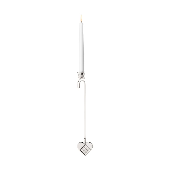 2025 års suporte em forma de coração para vela da árvore de Natal - Liga de zinco banhada a paládio - Georg Jensen