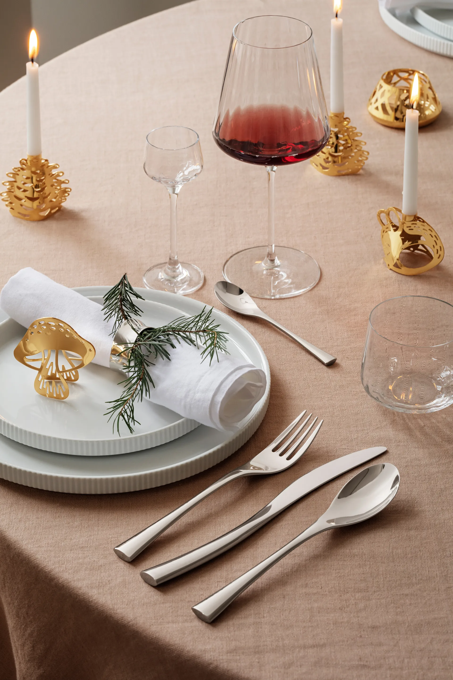 Anel de guardanapo Cobra 2-unidades, Aço inoxidável Georg Jensen