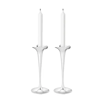 Bloom castiçais para velas cónicas - Aço inoxidável, grandes, pack de 2 - Georg Jensen