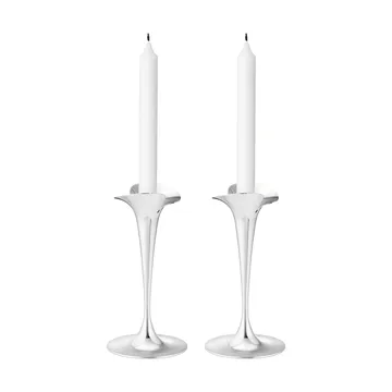 Bloom castiçais para velas cónicas - Aço inoxidável, pequeno, 2-unidades - Georg Jensen