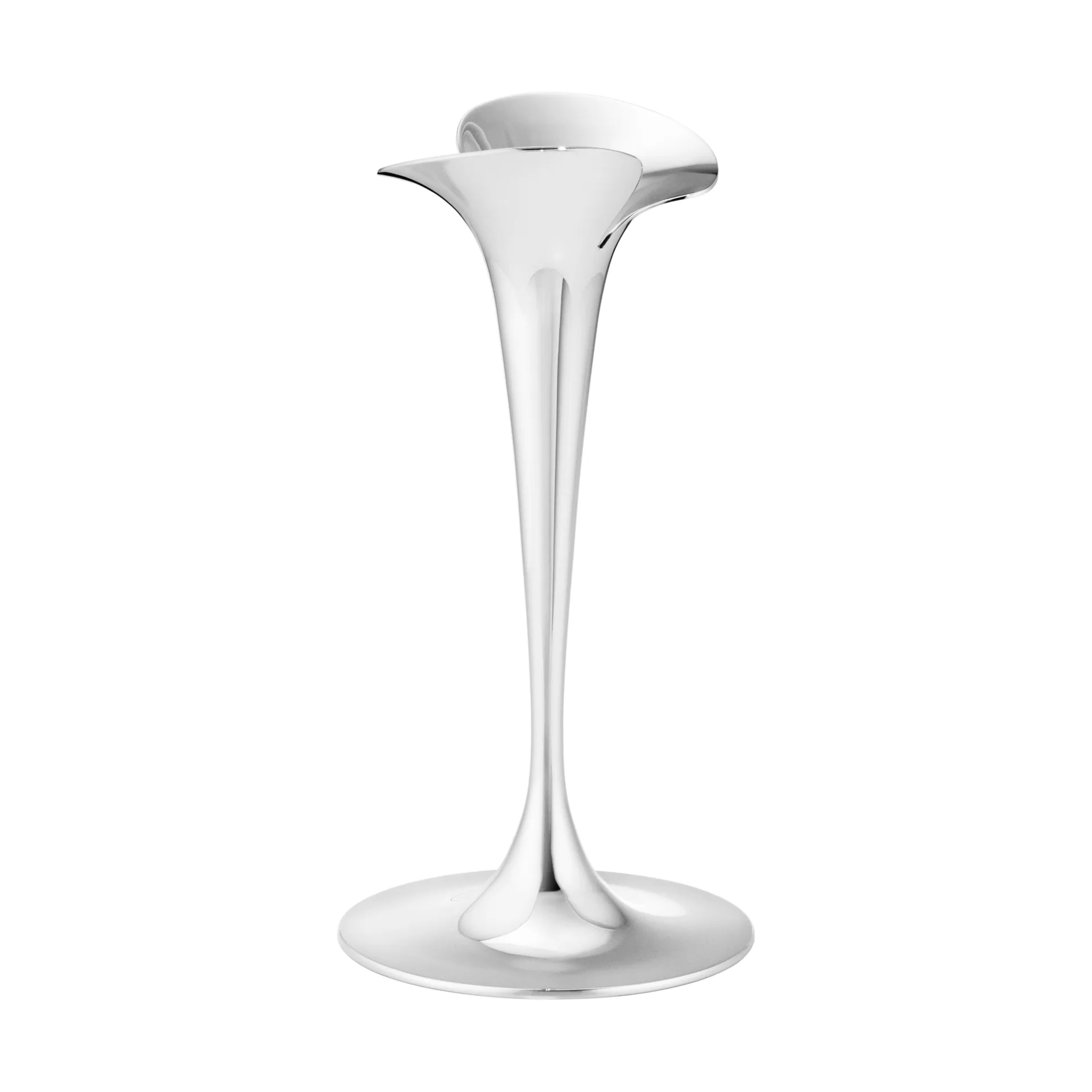 Bloom castiçais para velas cónicas, Aço inoxidável, pequeno, 2-unidades Georg Jensen