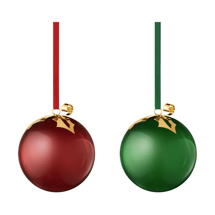 bola de vidro de 2026 - Vermelho-verde, 2 peças - Georg Jensen