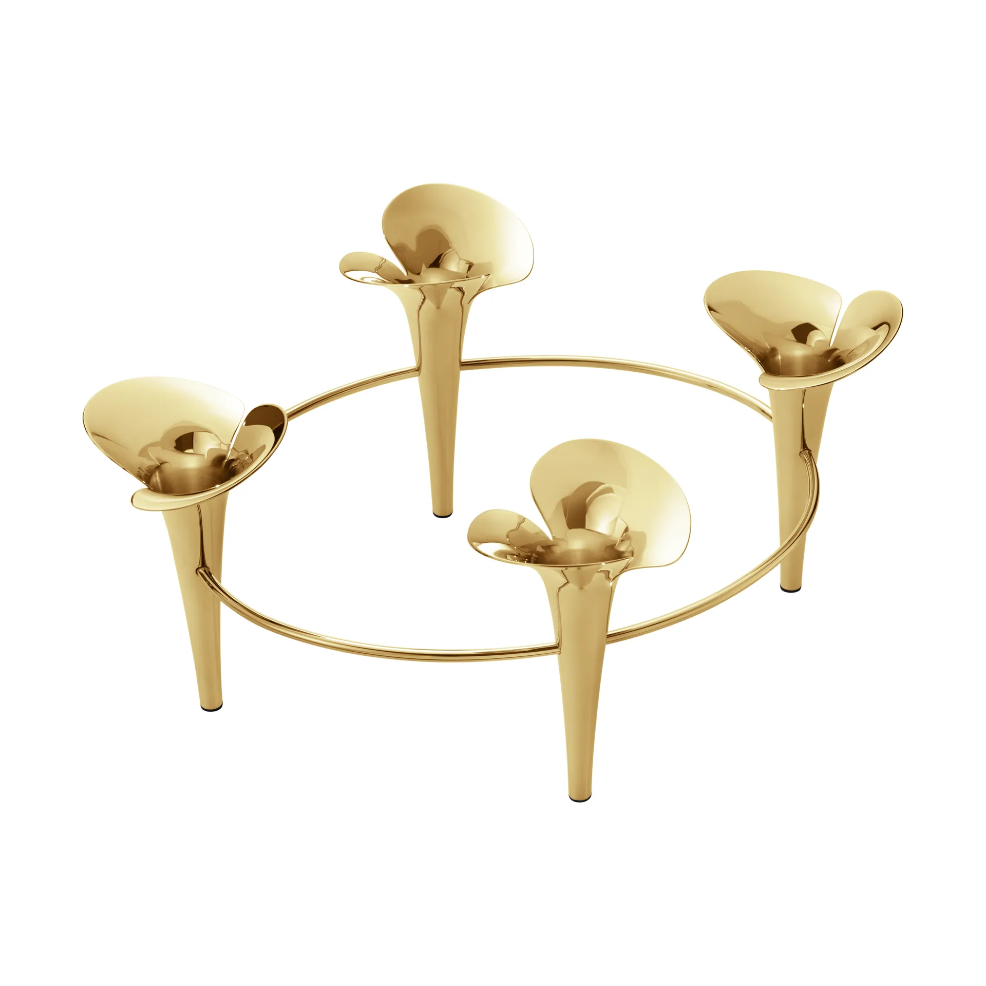 Castiçal Bloom Ø28cm , Dourado  Georg Jensen