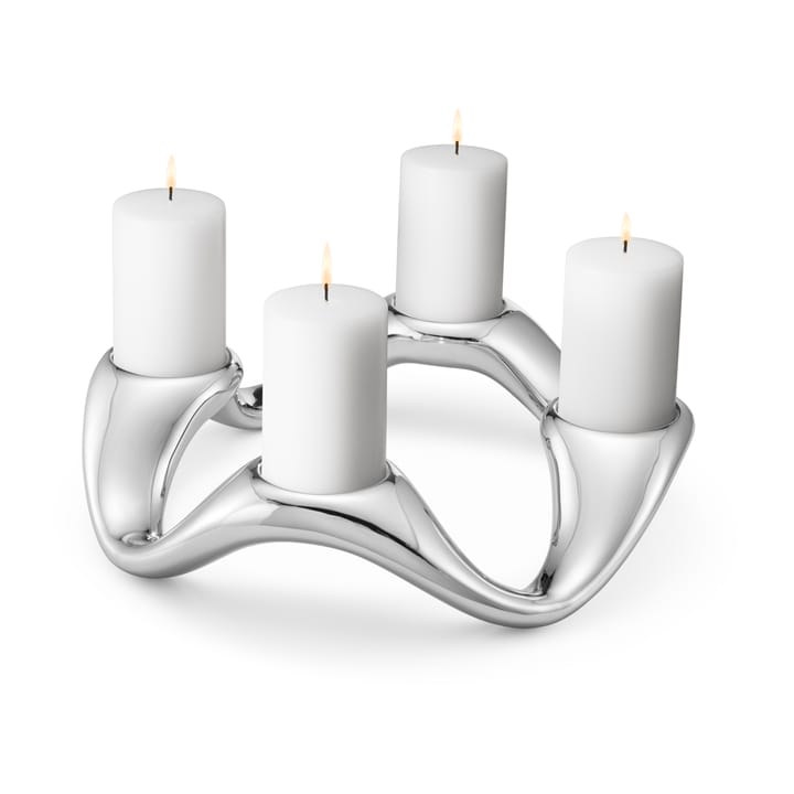 Castiçal Cobra Ø33 cm, Aço inoxidável Georg Jensen