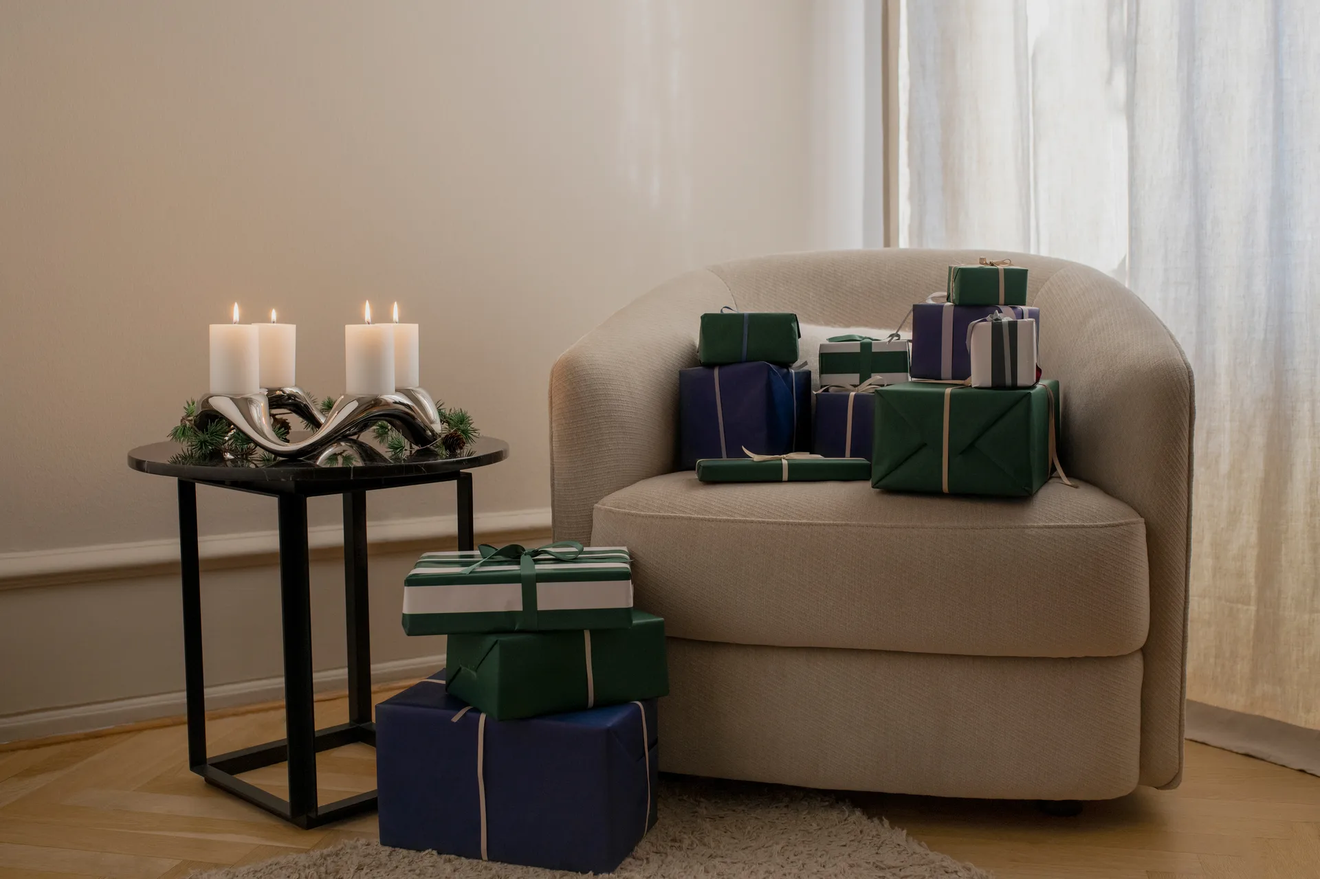 Castiçal Cobra Ø33 cm, Aço inoxidável Georg Jensen