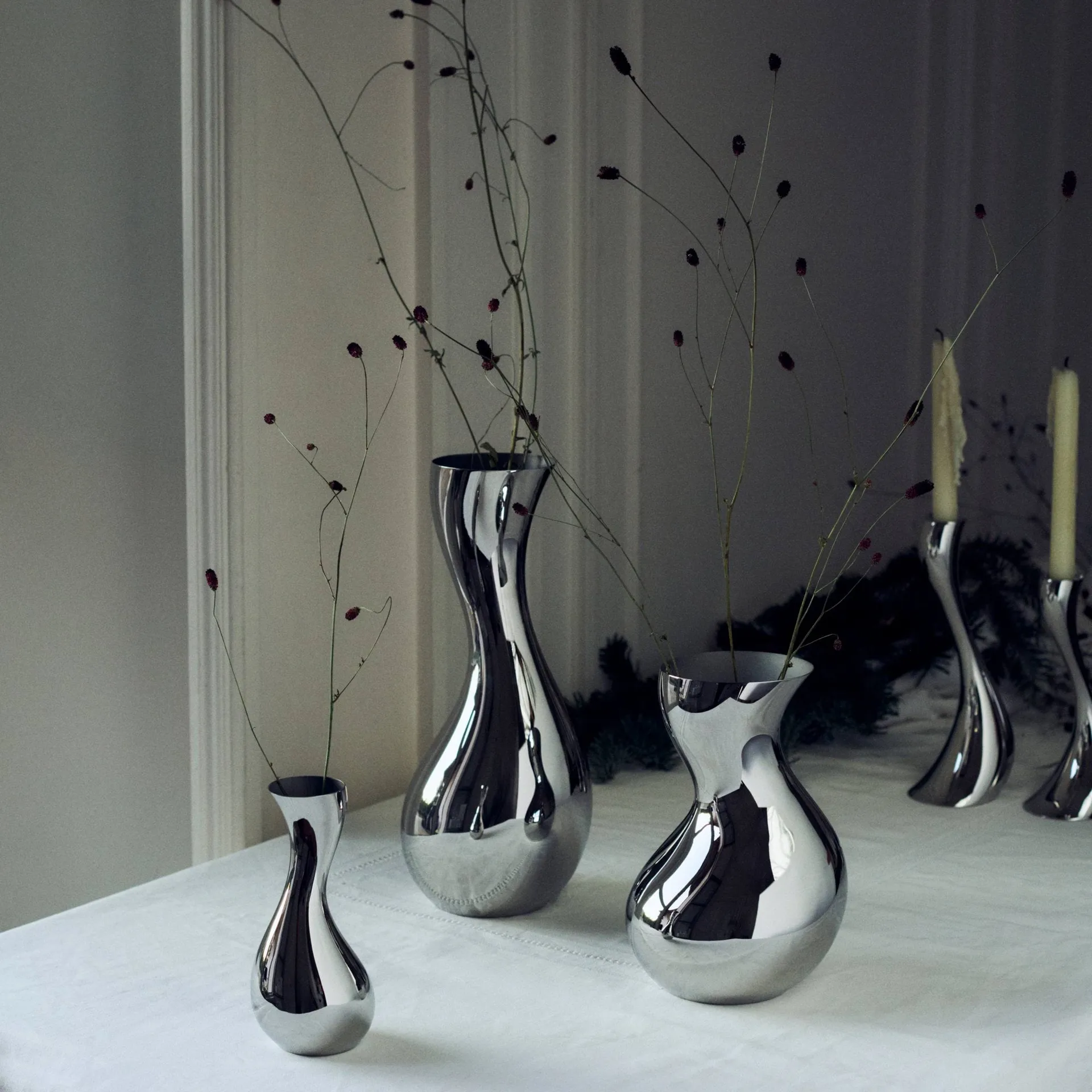 Cobra vaso, Aço inoxidável, small Georg Jensen