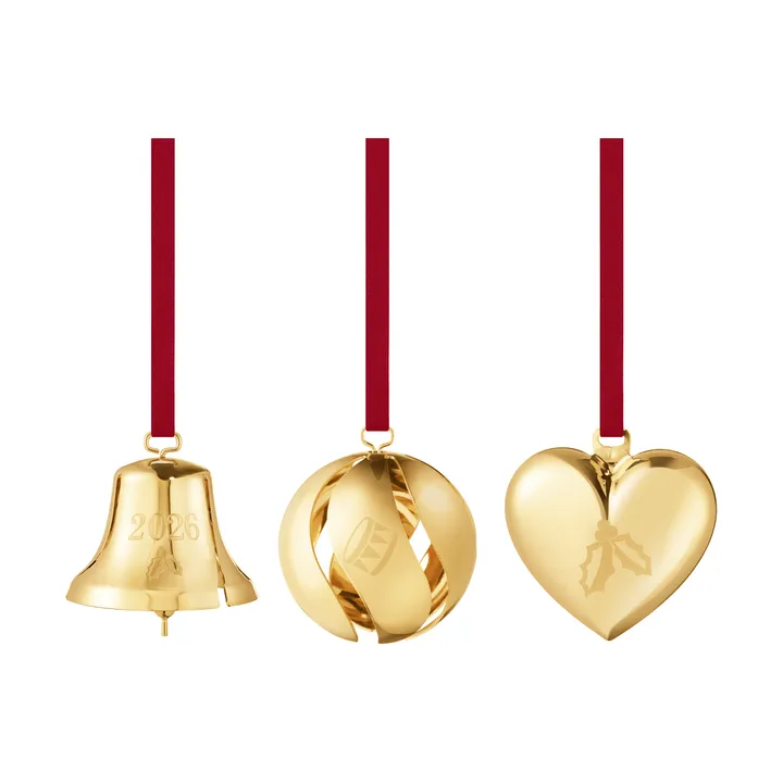 conjunto decorativo de 2026 - Dourado, 3 peças - Georg Jensen