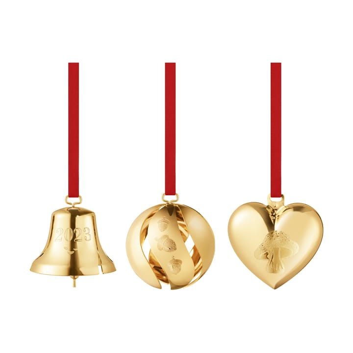 Conjunto presente 2023 3 peças, Banhado a ouro Georg Jensen
