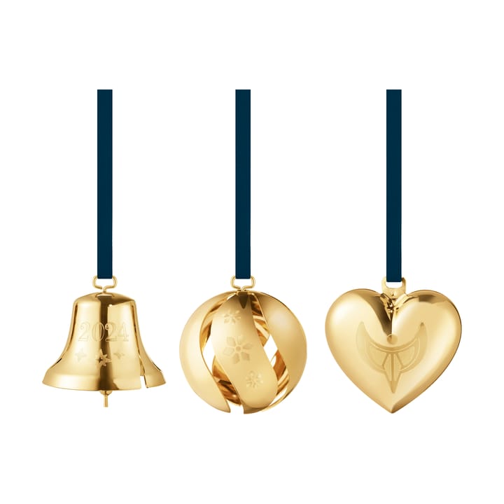 Conjunto presente 2024, 3 peças, Banhado a ouro Georg Jensen