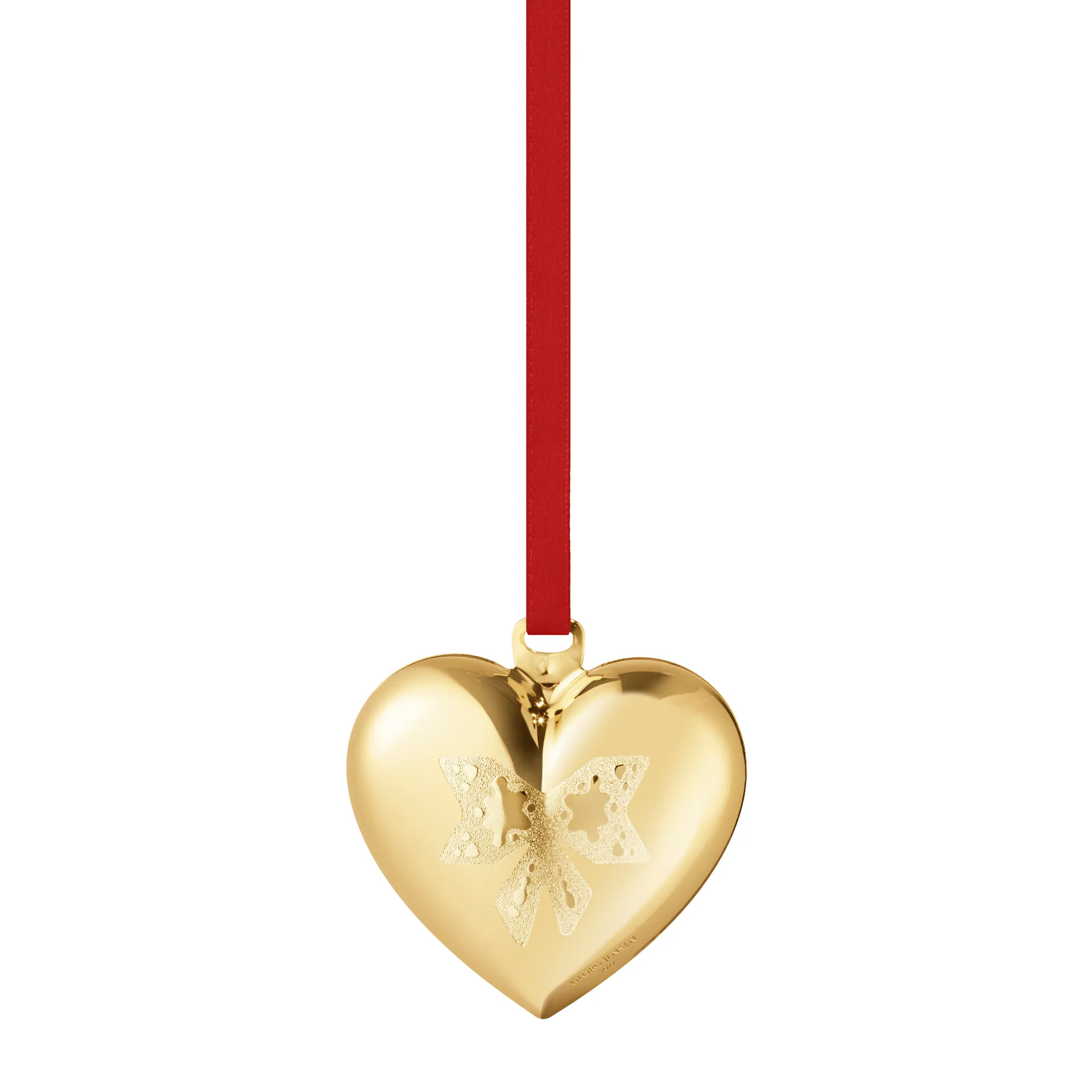 Coração de Natal 2022 the year's, banhado a ouro Georg Jensen