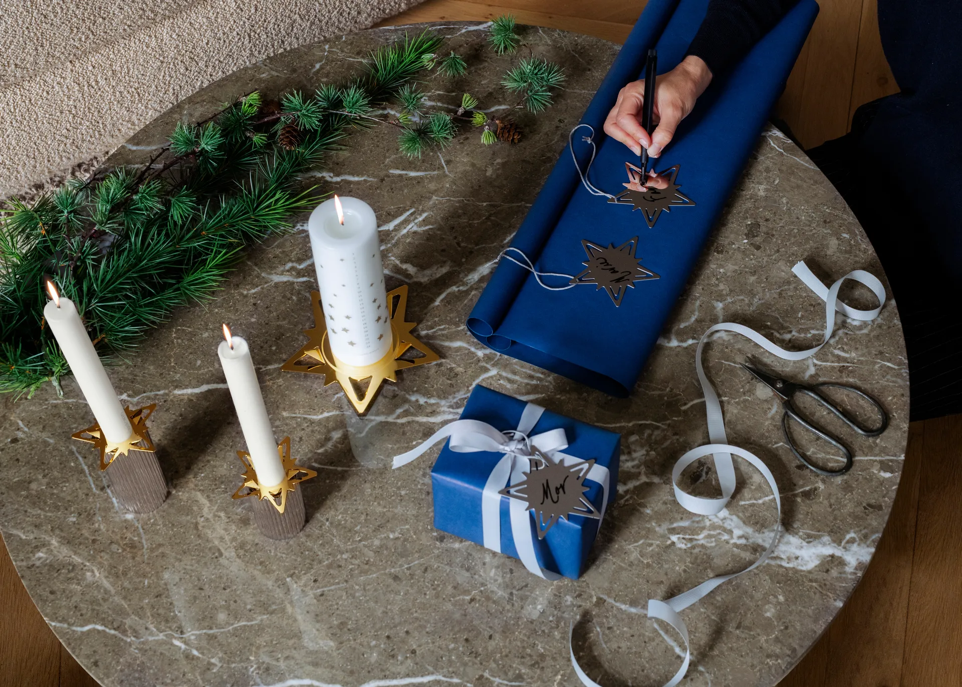 Decoração de Natal Classic Christmas Star 4 unid., Prata Georg Jensen