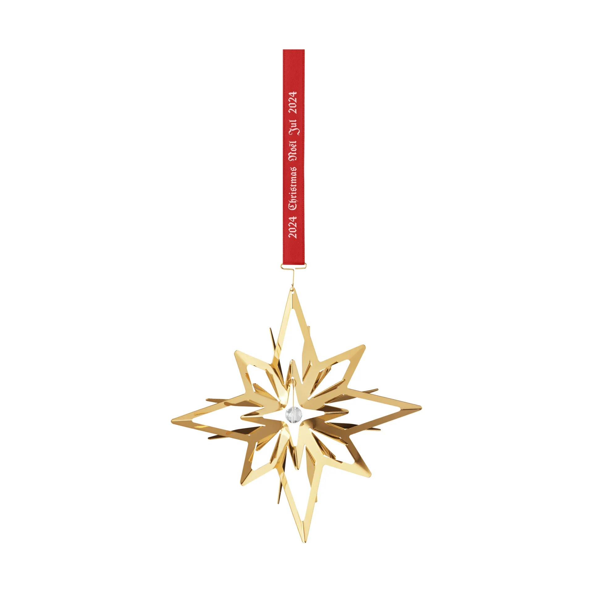 Enfeite de Natal Estrela 2024, Banhado a ouro Georg Jensen