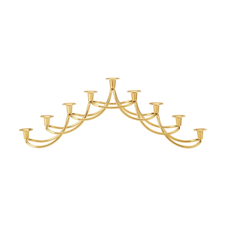 Harmony menorah castiçal  - Aço inoxidável banhado a ouro - Georg Jensen