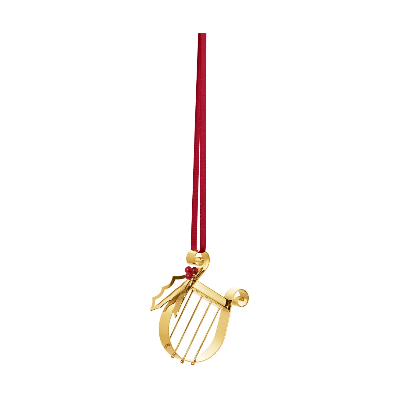 ornamento de Natal de 2026, Harpa, dourado Georg Jensen