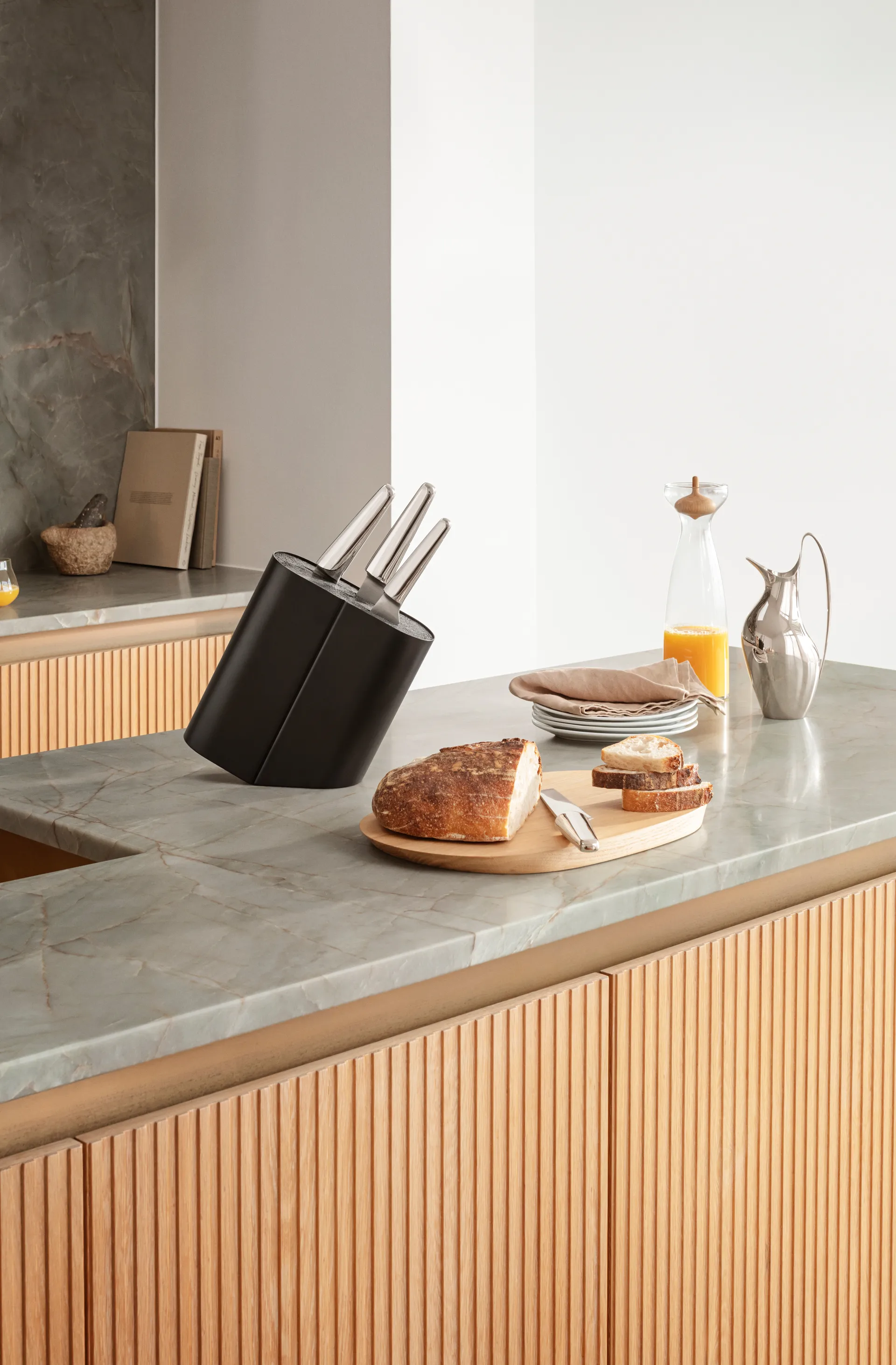 Porta-facas Alfredo, Aço inoxidável preto Georg Jensen