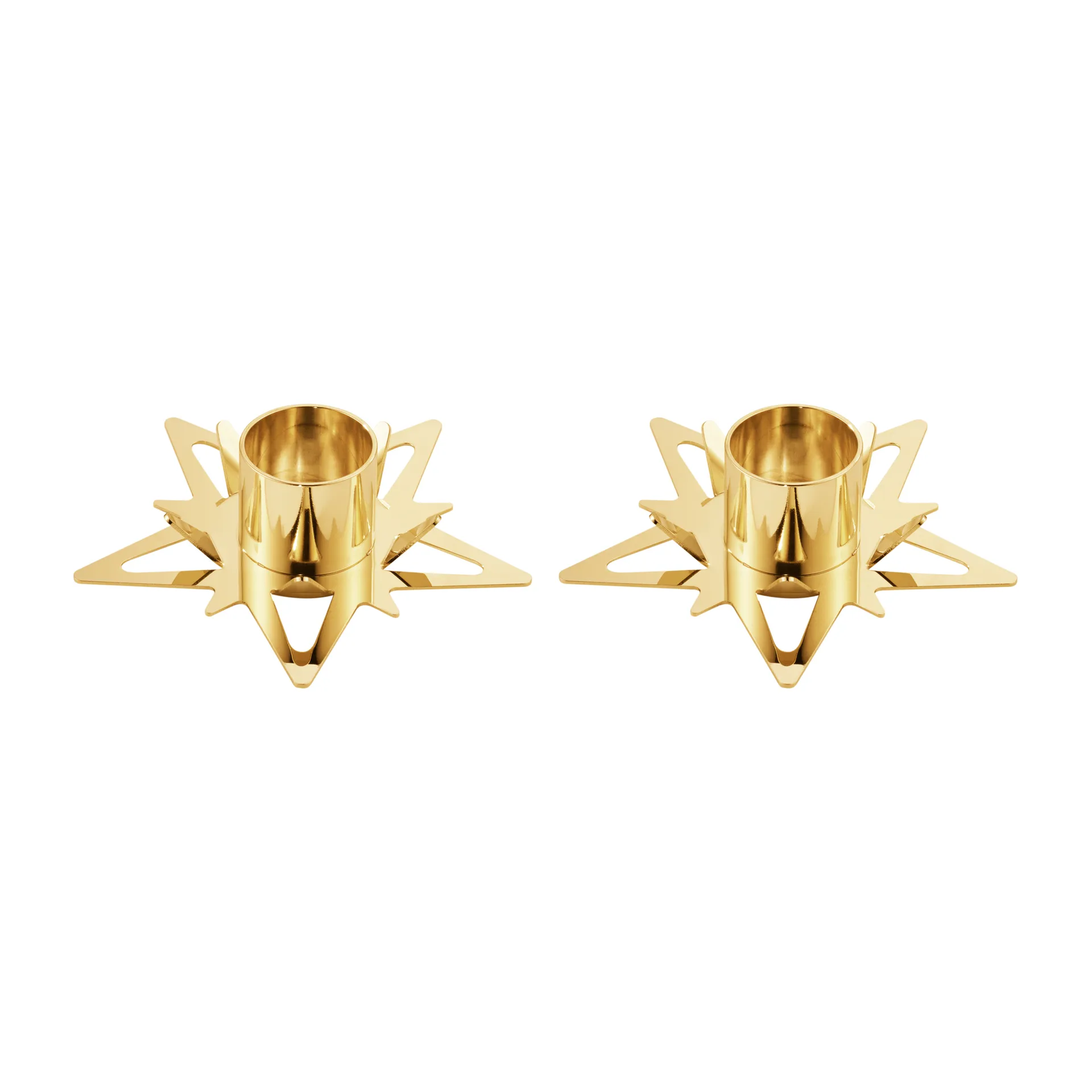Suporte de vela Classic Christmas Star Ø9 cm 2 unid, Ouro Georg Jensen