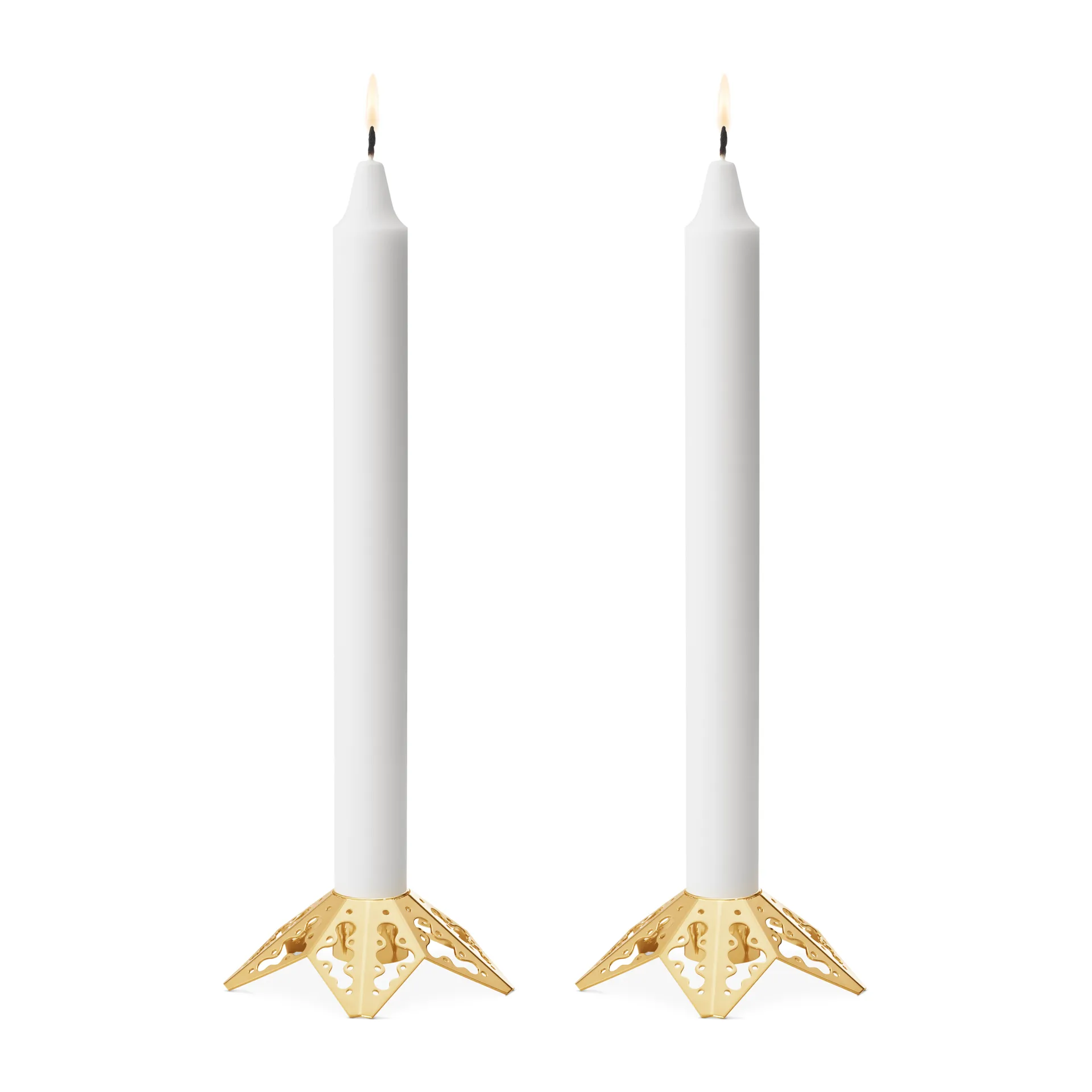 Suporte de velas 2022 the year's 2 un., banhado a ouro Georg Jensen