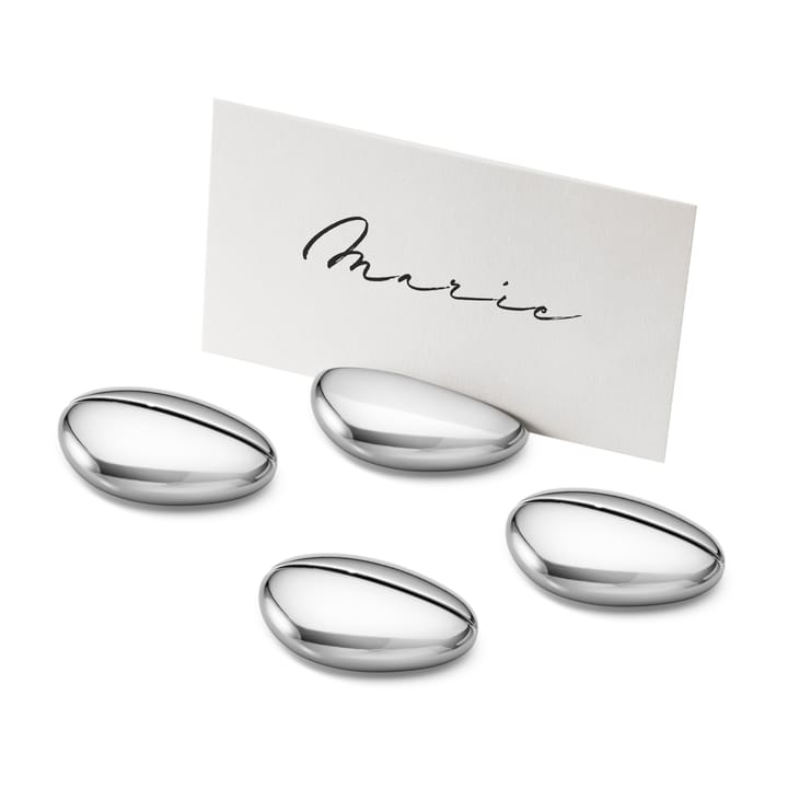 Suportes de marcadores de lugar Sky, 4 un. + 24 cartões - Aço inoxidável - Georg Jensen