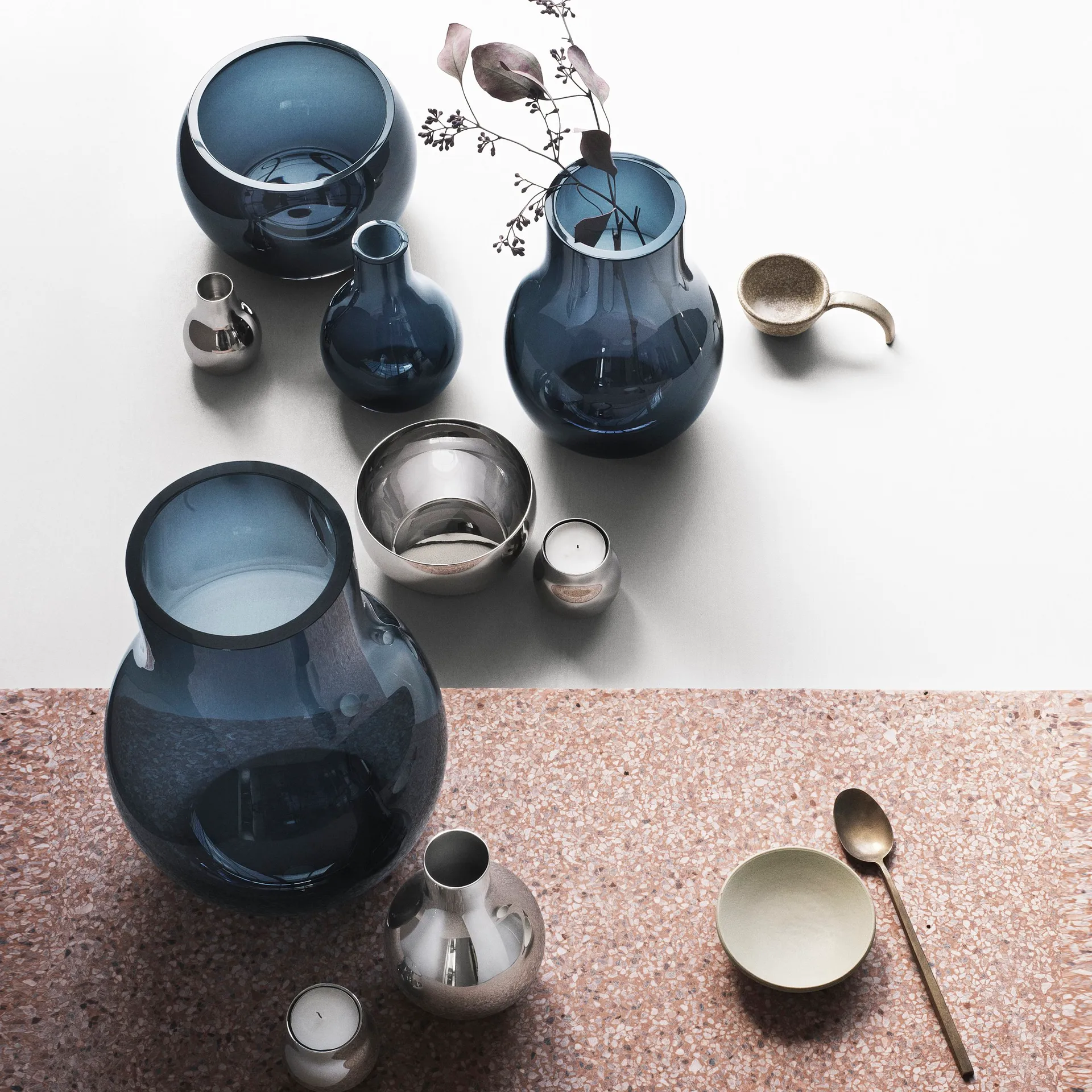 Vaso de vidro azul Cafu, extra pequeno, 14,8 cm Georg Jensen