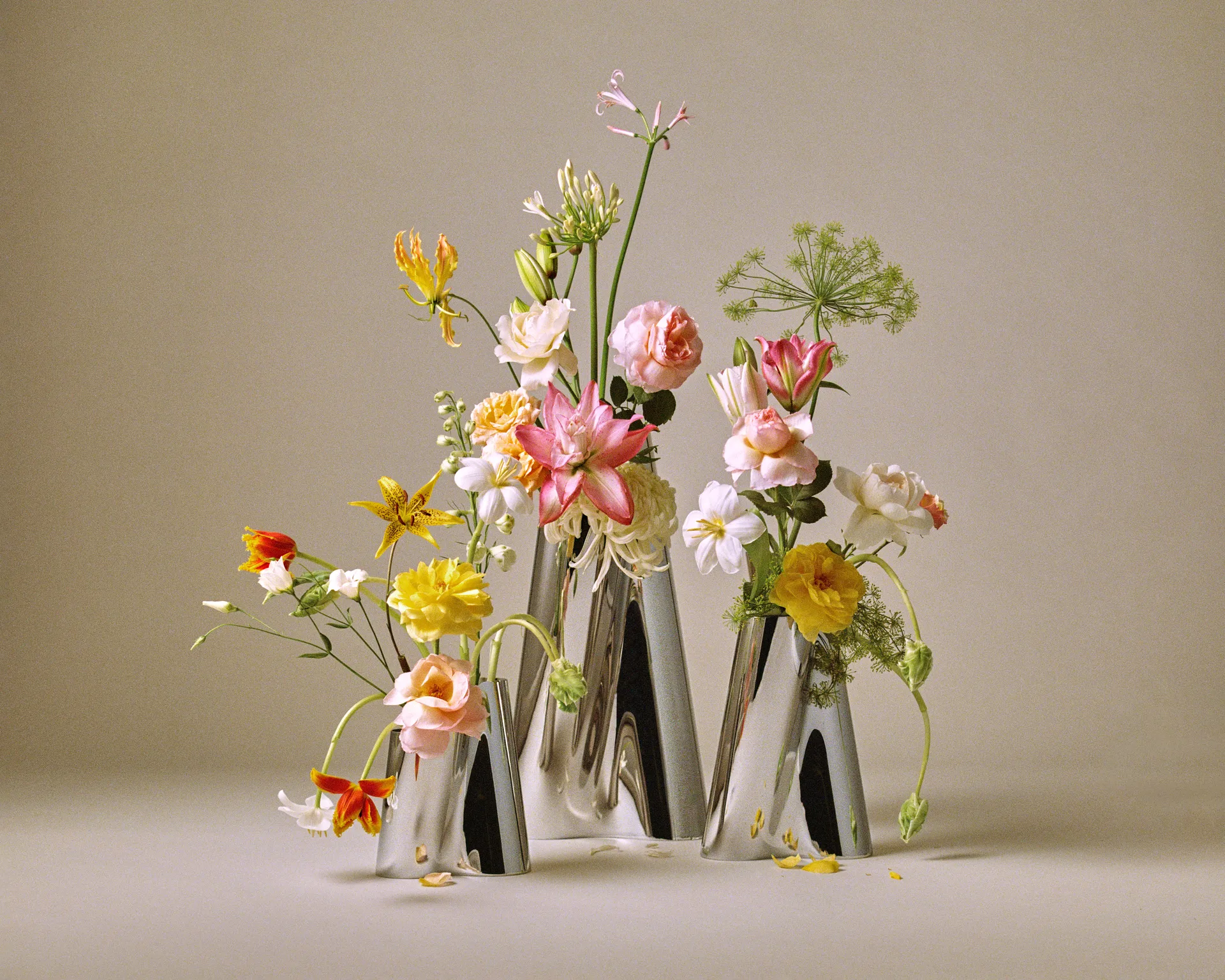 Vaso Lituus large 34,2 cm, Aço inoxidável Georg Jensen