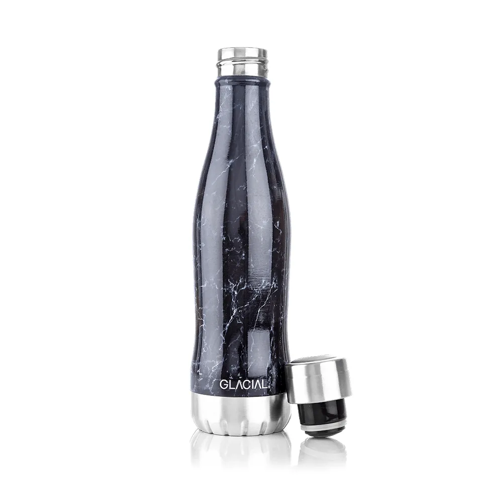 Garrafa de água Glacial 400 ml, Black marble Glacial