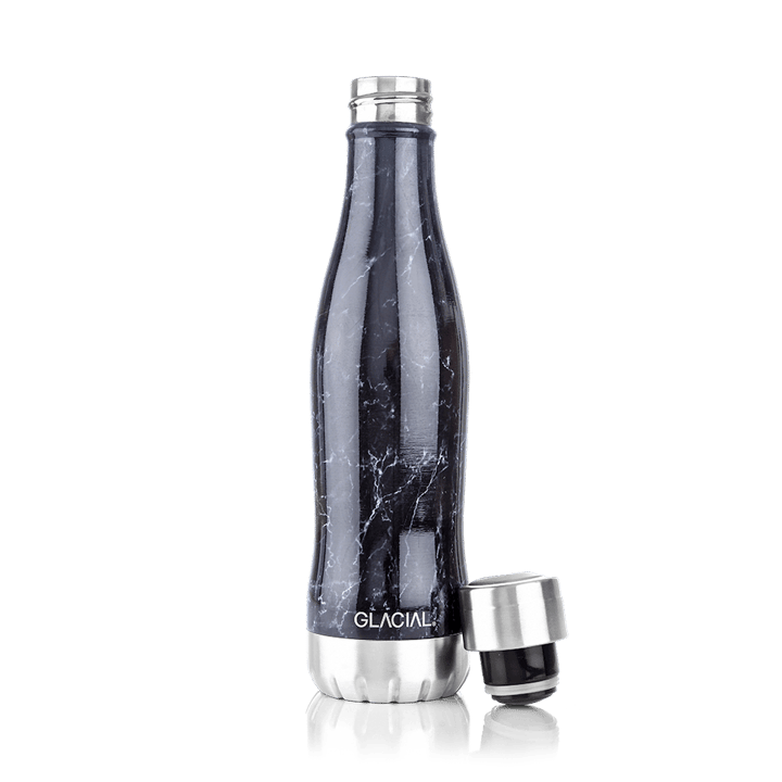 Garrafa de água Glacial 400 ml - Black marble - Glacial