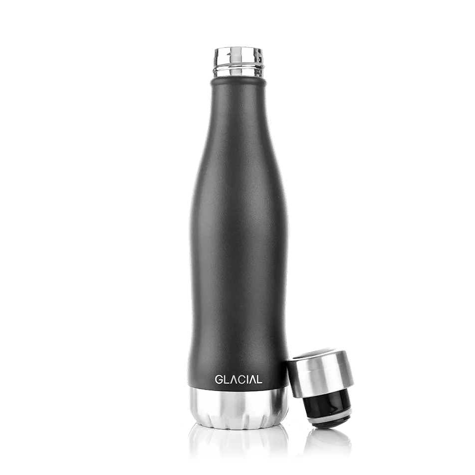 Garrafa de água Glacial 400 ml, Matte black Glacial