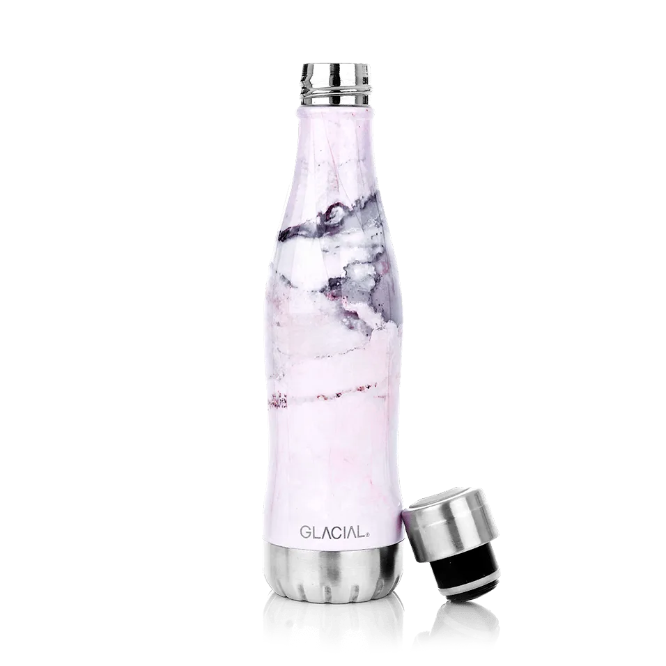 Garrafa de água Glacial 400 ml, Pink marble Glacial
