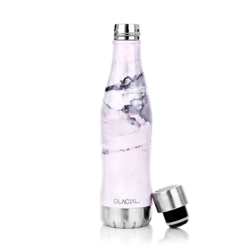 Garrafa de água Glacial 400 ml - Pink marble - Glacial